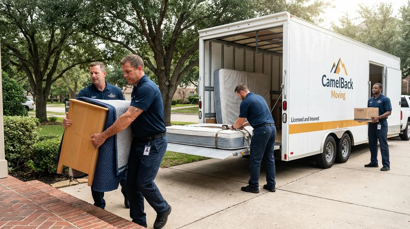 Crew loading residential truck for cross-state move from Ashland, VA