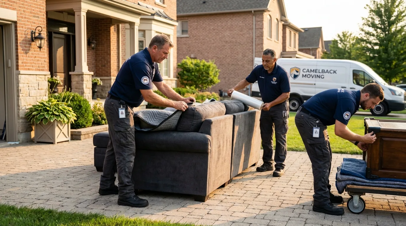 Large estate moving crew wrapping furniture in Ashland, VA